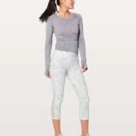 Lululemon Train Times Crop *21" Jasmine White Multi / White  4 - Picture 2 of 9